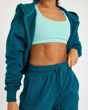 Sudadera con cremallera Core Classic Cropped